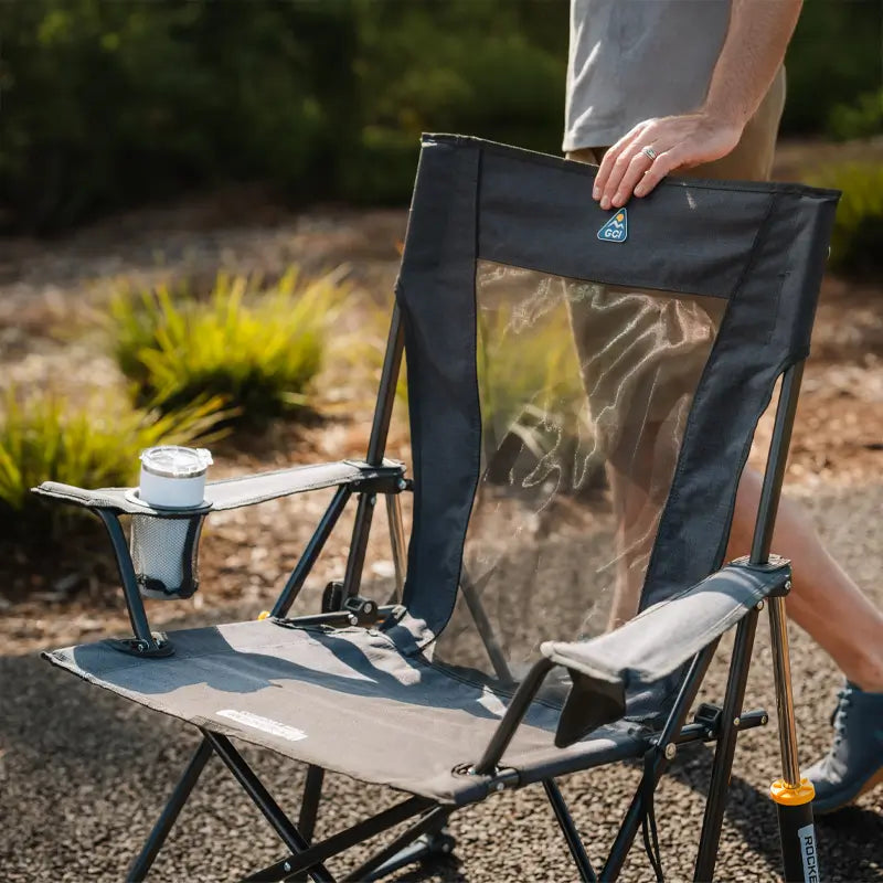 Patented Spring-Action Comfort Pro Rocker XL - Choice 107 - Freestyle Rocker Portable Outdoor Folding Chair Detail