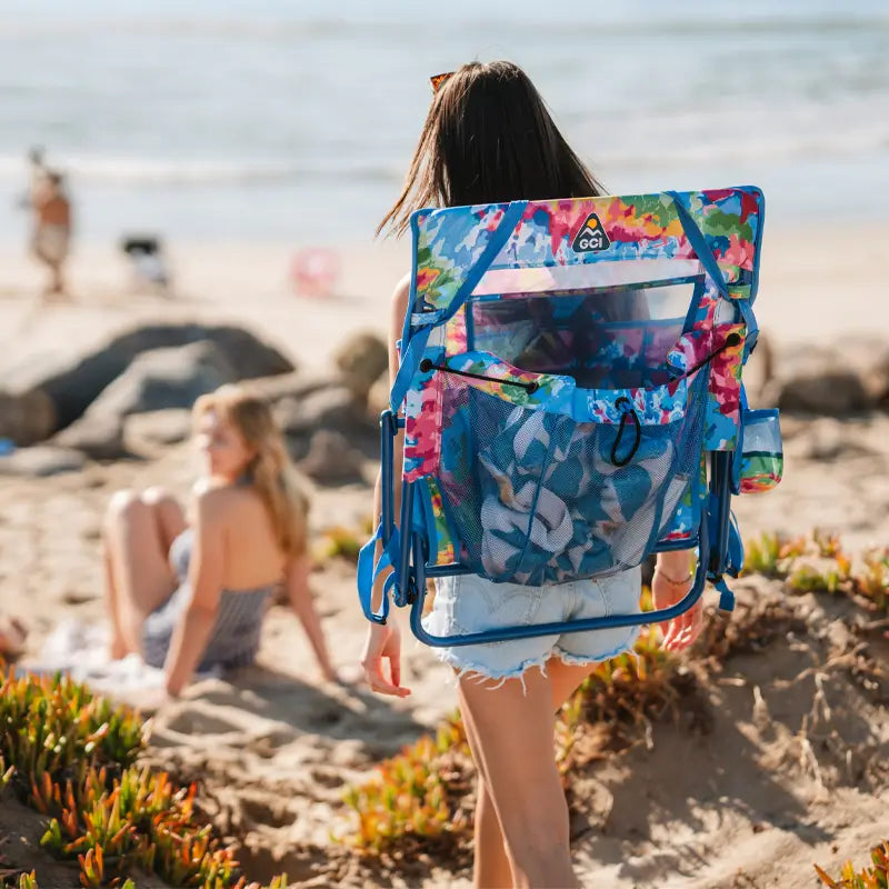 Backpack Travel Everywhere Chair 2 - Choice 656 - Portable Heavy-Duty Low Boy Chair for Ocean Side Detail