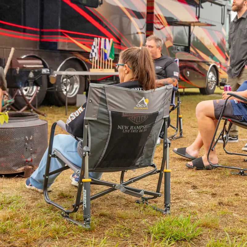 Patented Spring-Action FirePit Rocker - Choice 737 - Patented Spring-Action Rocking Chair for Camping Detail