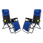 Backpack Travel Freeform Zero Gravity Lounger Bundle - Choice 507 - Multi-Position Outdoor Beach Chair with Pillow - Royal Blue