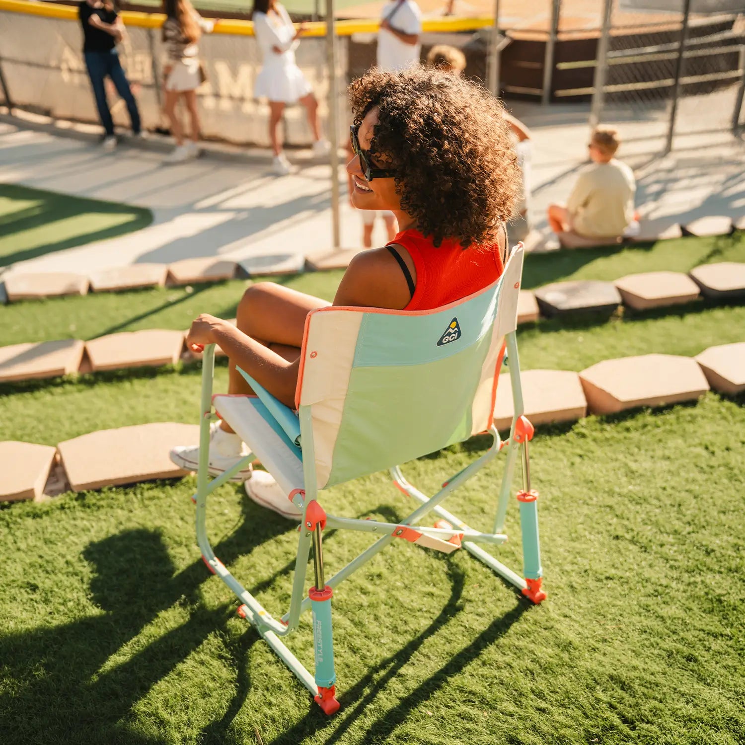 Patented Spring-Action Freestyle Rocker - Choice 711 - Patented Spring-Action Rocking Chair for Camping Detail