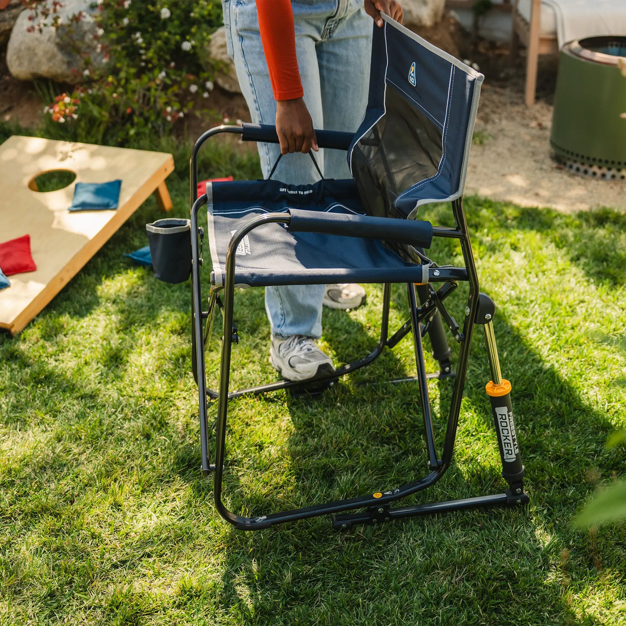 Patented Spring-Action Freestyle Rocker - Choice 711 - Patented Spring-Action Rocking Chair for Camping Detail