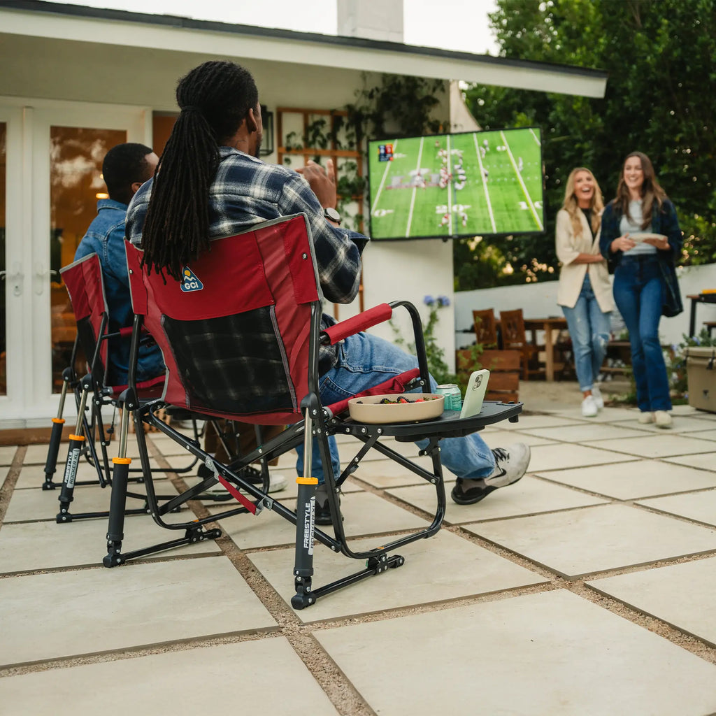 Luxury Camp Freestyle Rocker XL with Side Table - Choice 836 - Heavy-Duty Kickback Rocker with Beverage Holder Detail