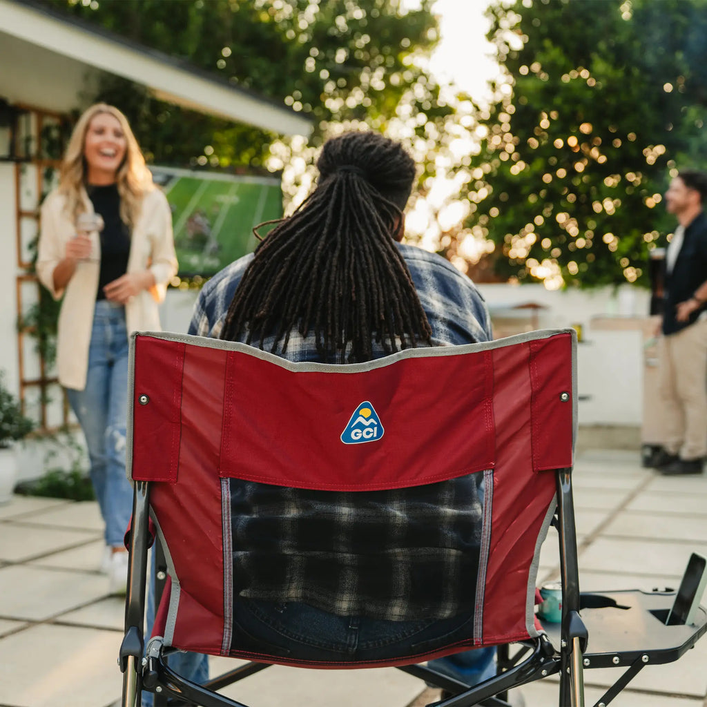 Luxury Camp Freestyle Rocker XL with Side Table - Choice 836 - Heavy-Duty Kickback Rocker with Beverage Holder Detail