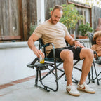 Premium All-Weather Freestyle Rocker with Side Table - Choice 853 - Freestyle Rocker Portable Outdoor Folding Chair Detail