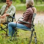 Premium All-Weather Freestyle Rocker with Side Table - Choice 853 - Freestyle Rocker Portable Outdoor Folding Chair Detail
