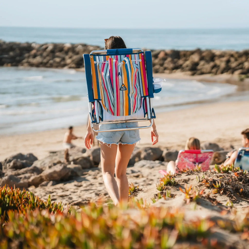 Low-Profile Backpack Beach Chair - Choice 709 - Portable Heavy-Duty Low Boy Chair for Ocean Side Detail