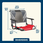 Ultra-Lightweight Big Comfort Stadium Chair with Armrests - Choice 465 - Lightweight Folding Bleacher Chair with Cushioning Detail