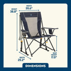 Smooth Motion Comfort Pro Rocker - Choice 375 - Freestyle Rocker Portable Outdoor Folding Chair Detail