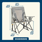 Smooth Motion Comfort Pro Rocker - Choice 375 - Freestyle Rocker Portable Outdoor Folding Chair Detail