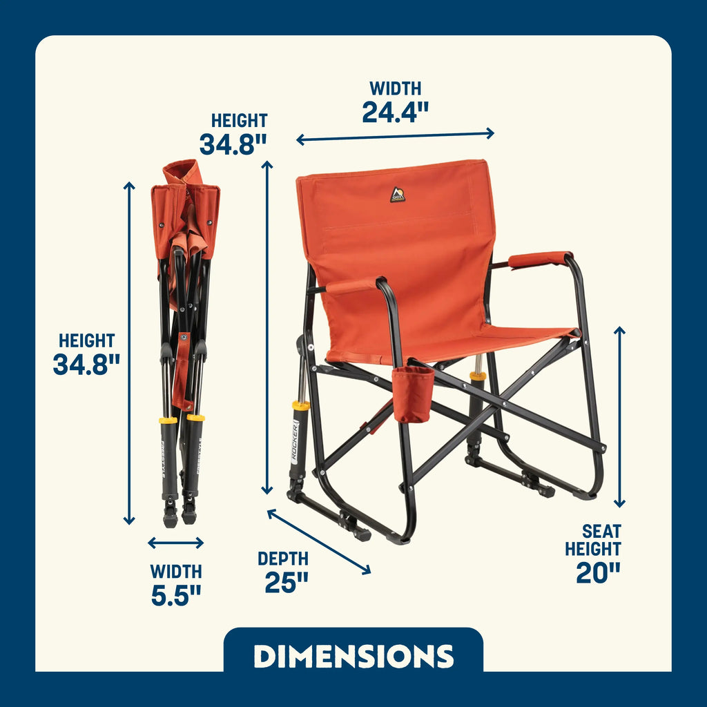 Heavy-Duty Freestyle Freestyle Rocker - Pumpkin Spice - Choice 373 - Freestyle Rocker Portable Outdoor Folding Chair Detail