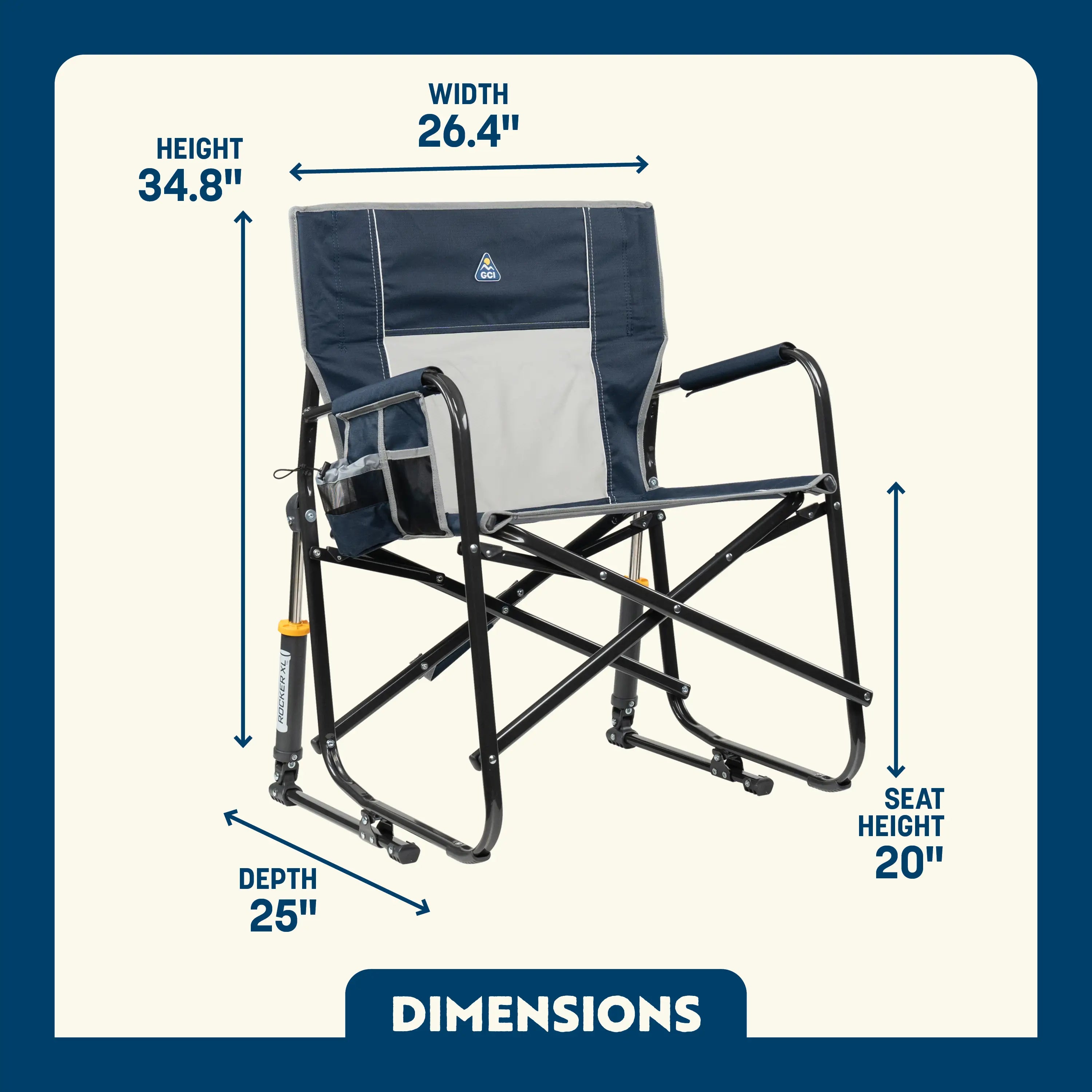 Heavy-Duty Freestyle Freestyle Rocker XL - Choice 552 - Patented Spring-Action Rocking Chair for Camping Detail