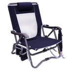 Ultra-Compact Bi-Fold Slim Event Chair - Choice 334 - Pico Compact Folding Camp Chair with Carry Bag - Indigo
