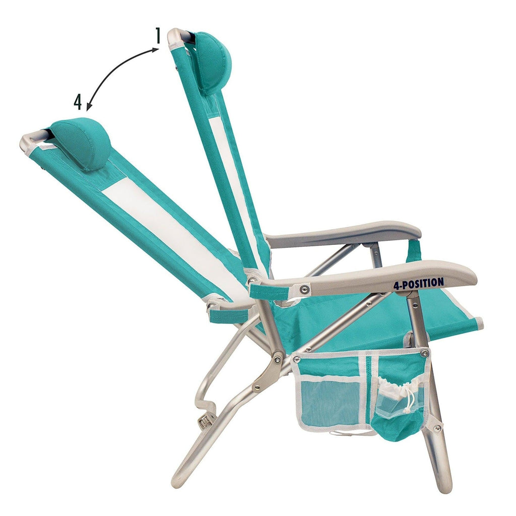Reclining Beach Bi-Fold Beach Chair - Choice 601 - Low-Profile Reclining Beach Chair with Backpack Straps Detail