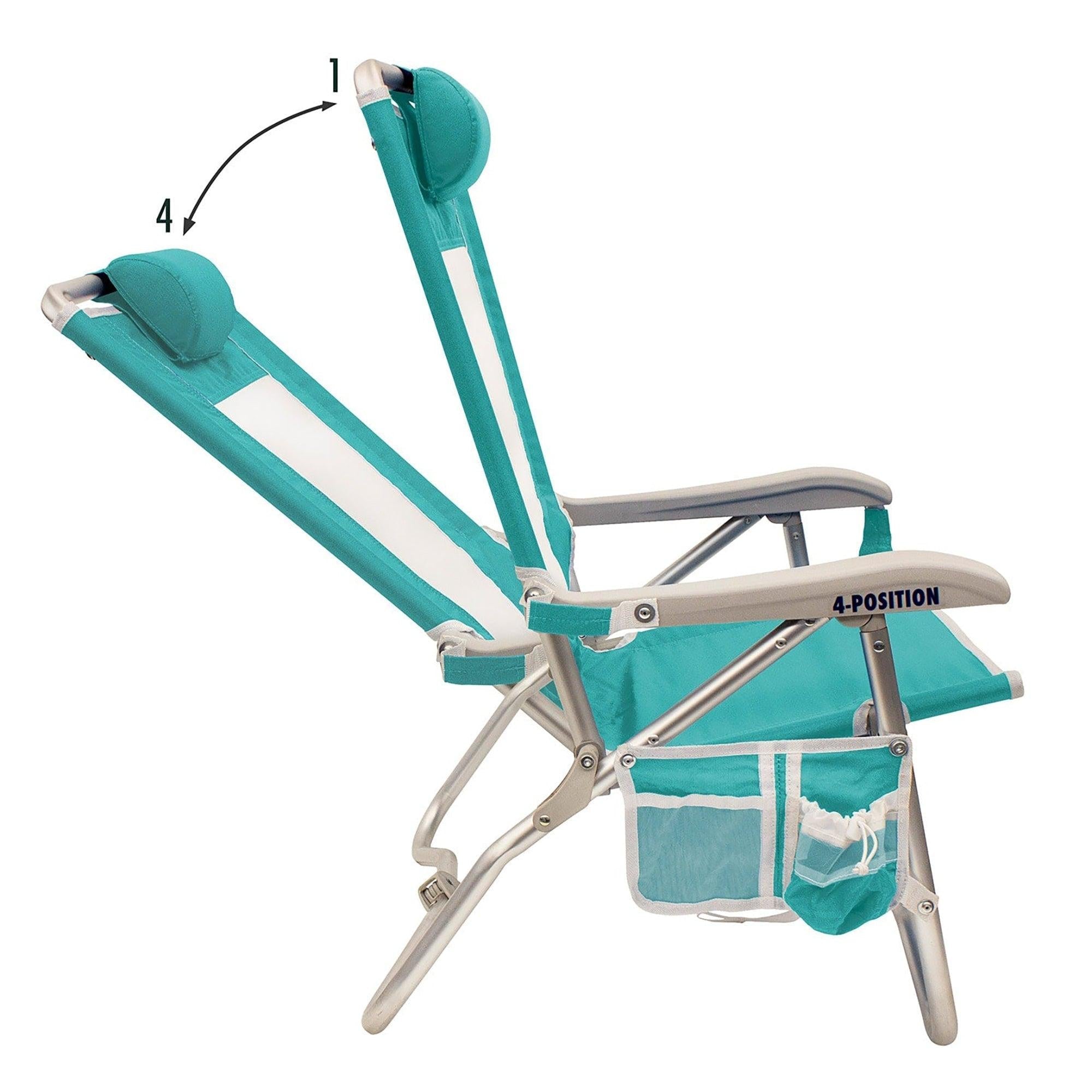 Reclining Beach Bi-Fold Beach Chair - Choice 601 - Low-Profile Reclining Beach Chair with Backpack Straps Detail