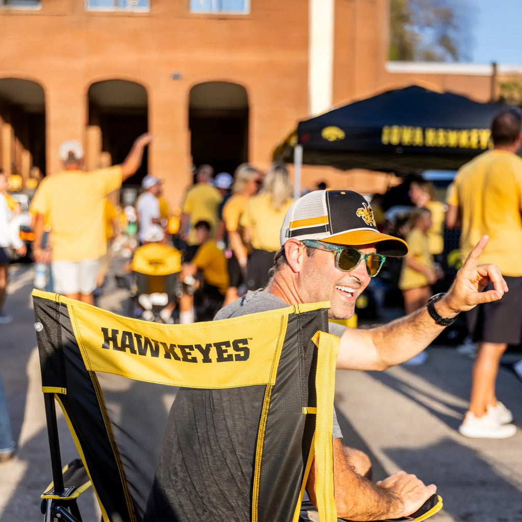 Heavy-Duty Freestyle College Comfort Pro Rocker - Iowa Hawkeyes - Choice 249 - Freestyle Rocker Portable Outdoor Folding Chair Detail