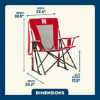 Heavy-Duty Freestyle College Comfort Pro Rocker - Nebraska Cornhuskers - Choice 161 - Heavy-Duty Kickback Rocker with Beverage Holder Detail