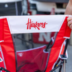 Heavy-Duty Freestyle College Comfort Pro Rocker - Nebraska Cornhuskers - Choice 161 - Heavy-Duty Kickback Rocker with Beverage Holder Detail