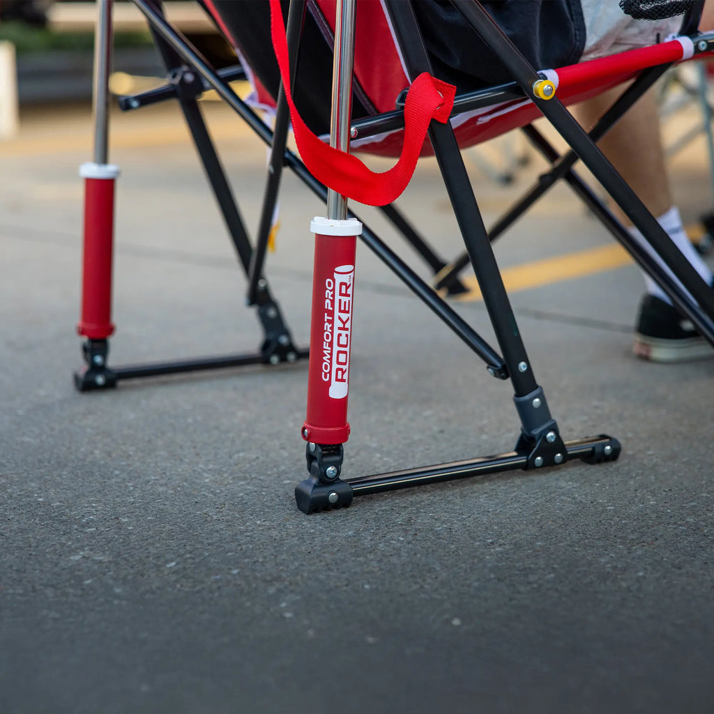 Heavy-Duty Freestyle College Comfort Pro Rocker - Nebraska Cornhuskers - Choice 161 - Heavy-Duty Kickback Rocker with Beverage Holder Detail