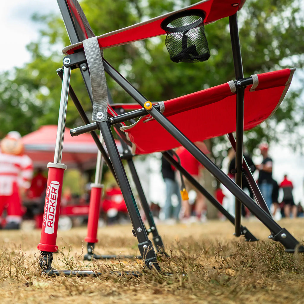 Heavy-Duty Freestyle College Comfort Pro Rocker - Ohio State Buckeyes - Choice 676 - Freestyle Rocker Portable Outdoor Folding Chair Detail