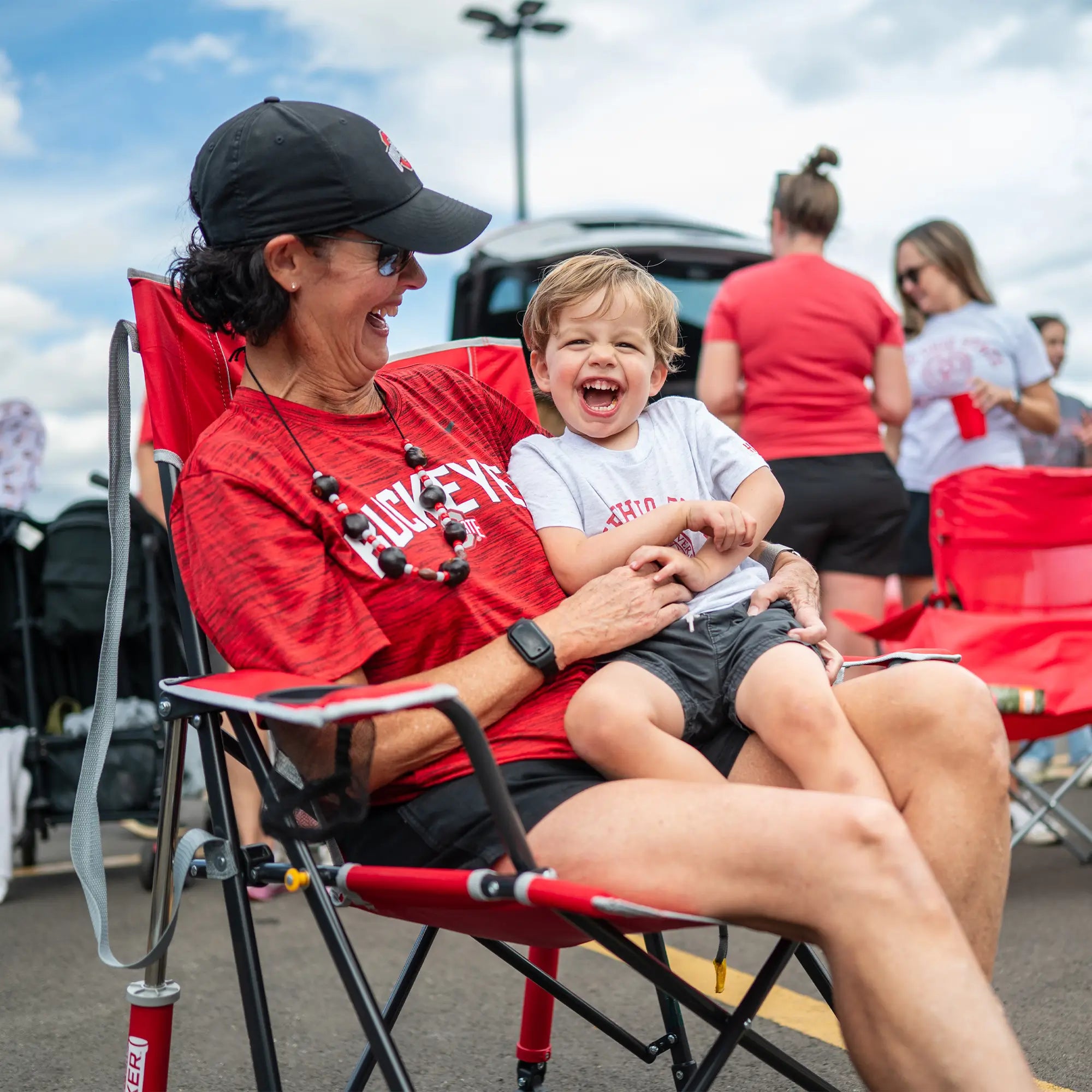 Heavy-Duty Freestyle College Comfort Pro Rocker - Ohio State Buckeyes - Choice 676 - Freestyle Rocker Portable Outdoor Folding Chair Detail