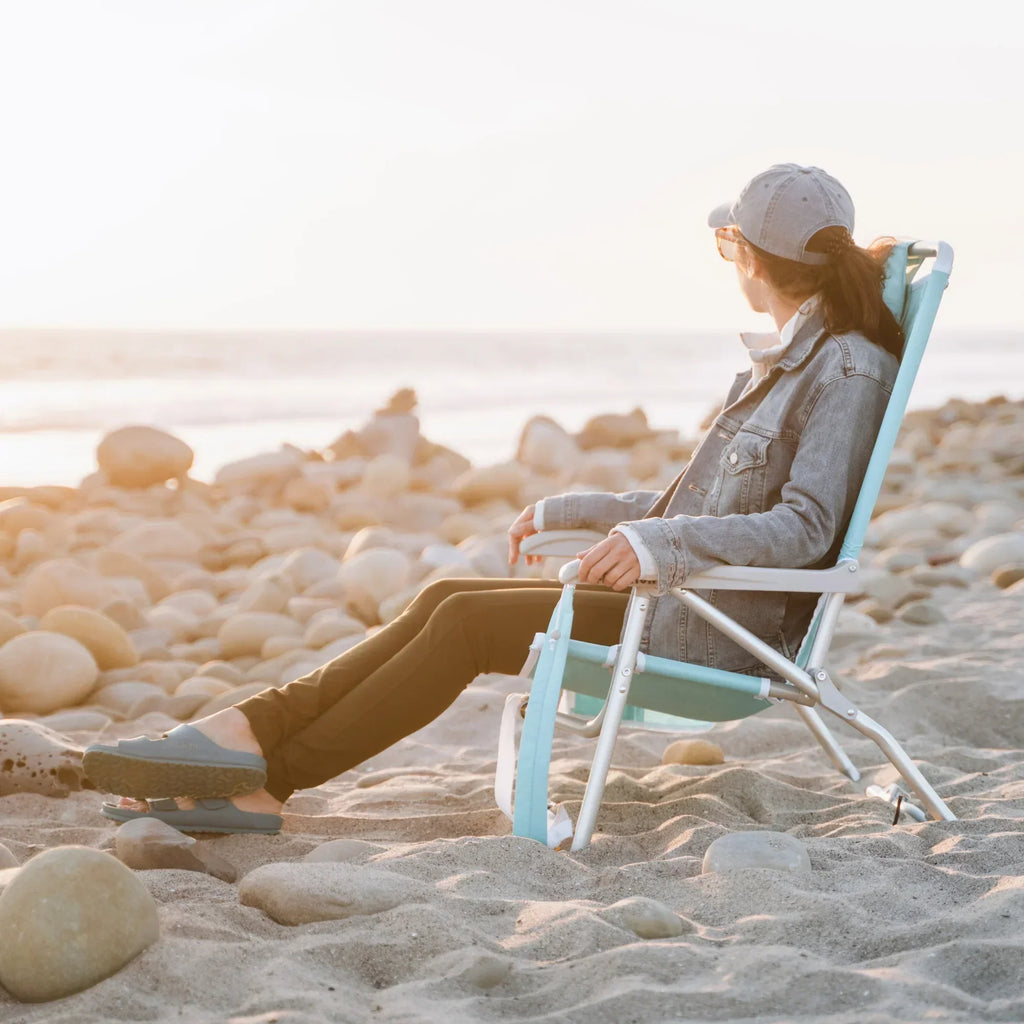 Reclining Beach Bi-Fold Beach Chair - Choice 601 - Low-Profile Reclining Beach Chair with Backpack Straps Detail