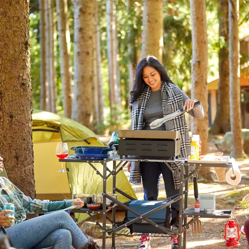 Heavy-Duty Camp Slim-Fold Cook Station - Choice 575 - Heat-Resistant Over-Fire Grill Rack for Camping Detail
