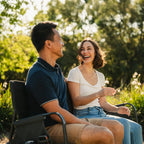 Patented Spring-Action Tandem Rocker - Choice 227 - Heavy-Duty Kickback Rocker with Beverage Holder Detail