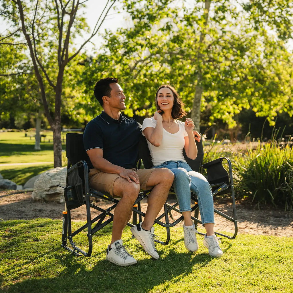 Patented Spring-Action Tandem Rocker - Choice 227 - Heavy-Duty Kickback Rocker with Beverage Holder Detail