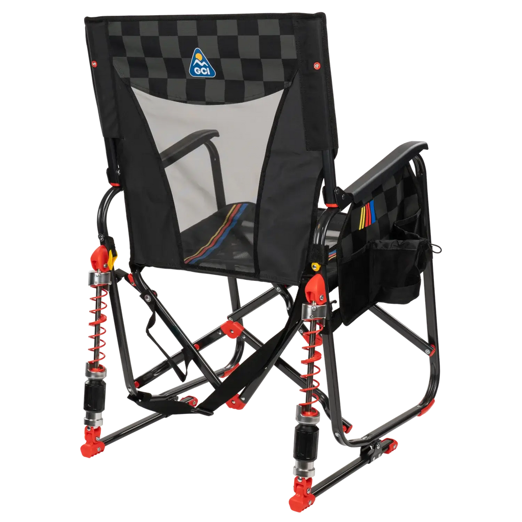 Smooth Motion Adjustable Rocker - NASCAR - Choice 899 - Heavy-Duty Kickback Rocker with Beverage Holder Detail