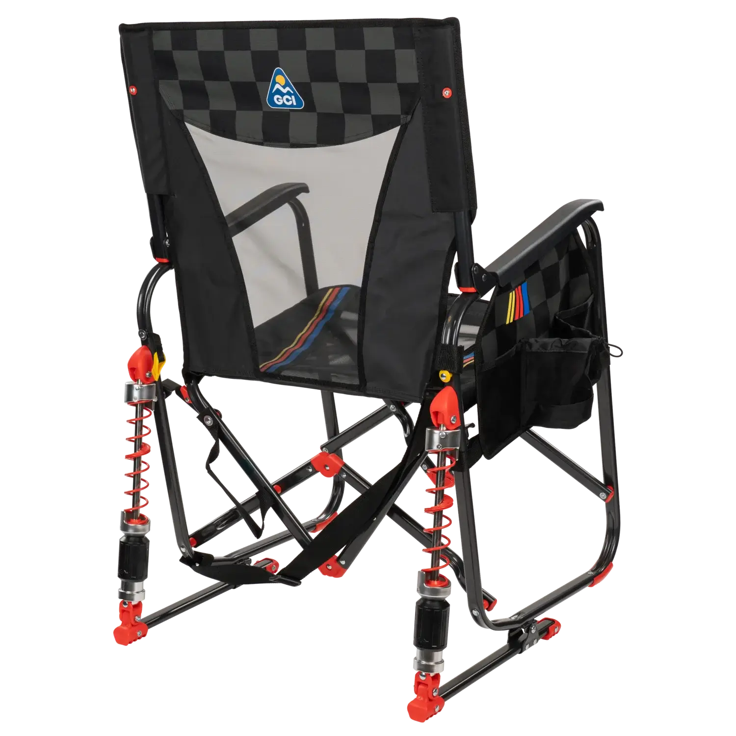 Smooth Motion Adjustable Rocker - NASCAR - Choice 899 - Heavy-Duty Kickback Rocker with Beverage Holder Detail