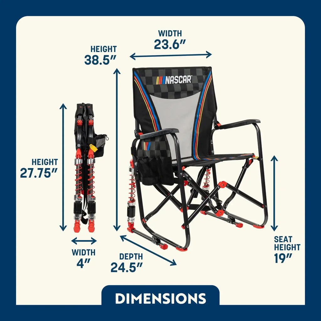 Smooth Motion Adjustable Rocker - NASCAR - Choice 899 - Heavy-Duty Kickback Rocker with Beverage Holder Detail