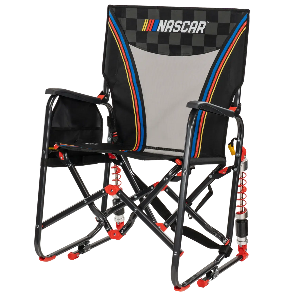 Smooth Motion Adjustable Rocker - NASCAR - Choice 899 - Heavy-Duty Kickback Rocker with Beverage Holder Detail