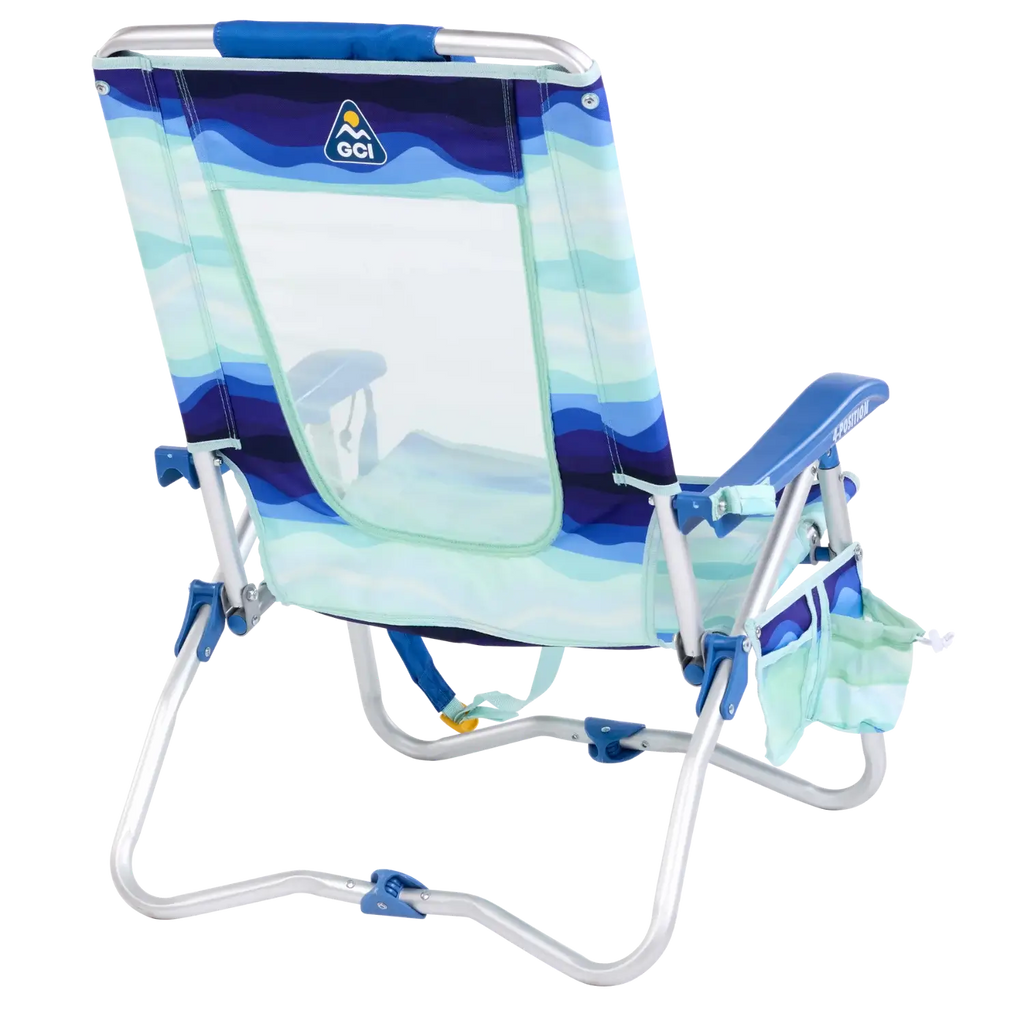 Reclining Beach Bi-Fold Beach Chair - Choice 601 - Low-Profile Reclining Beach Chair with Backpack Straps Detail
