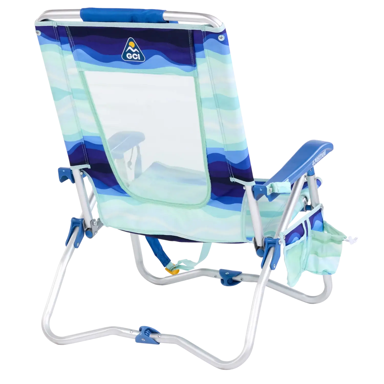 Reclining Beach Bi-Fold Beach Chair - Choice 601 - Low-Profile Reclining Beach Chair with Backpack Straps Detail