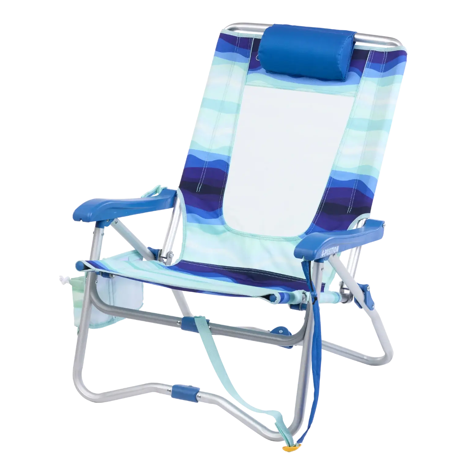 Reclining Beach Bi-Fold Beach Chair - Choice 601 - Low-Profile Reclining Beach Chair with Backpack Straps Detail