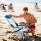 Reclining Beach Bi-Fold Beach Chair - Choice 601 - Low-Profile Reclining Beach Chair with Backpack Straps Detail