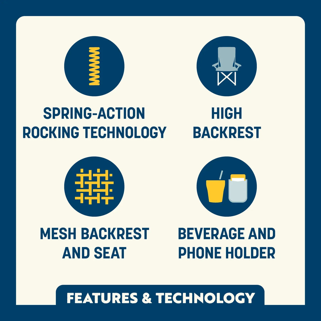 Heavy-Duty Freestyle BreezeRocker - Choice 504 - Freestyle Rocker Portable Outdoor Folding Chair Detail