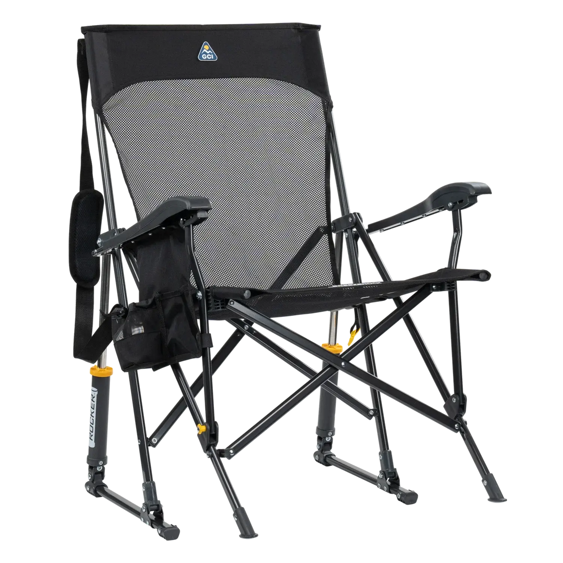 Heavy-Duty Freestyle BreezeRocker - Choice 504 - Freestyle Rocker Portable Outdoor Folding Chair - Black