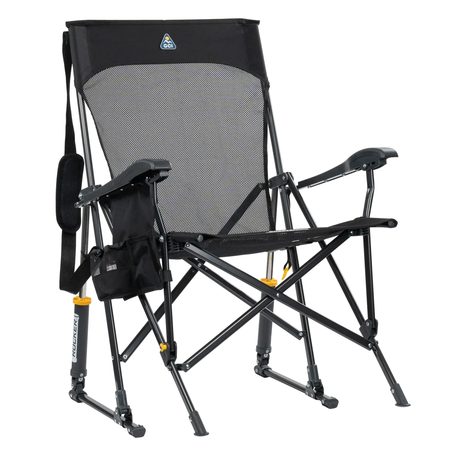 Heavy-Duty Freestyle BreezeRocker - Choice 504 - Freestyle Rocker Portable Outdoor Folding Chair - Black