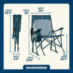 Heavy-Duty Freestyle BreezeRocker - Choice 504 - Freestyle Rocker Portable Outdoor Folding Chair Detail
