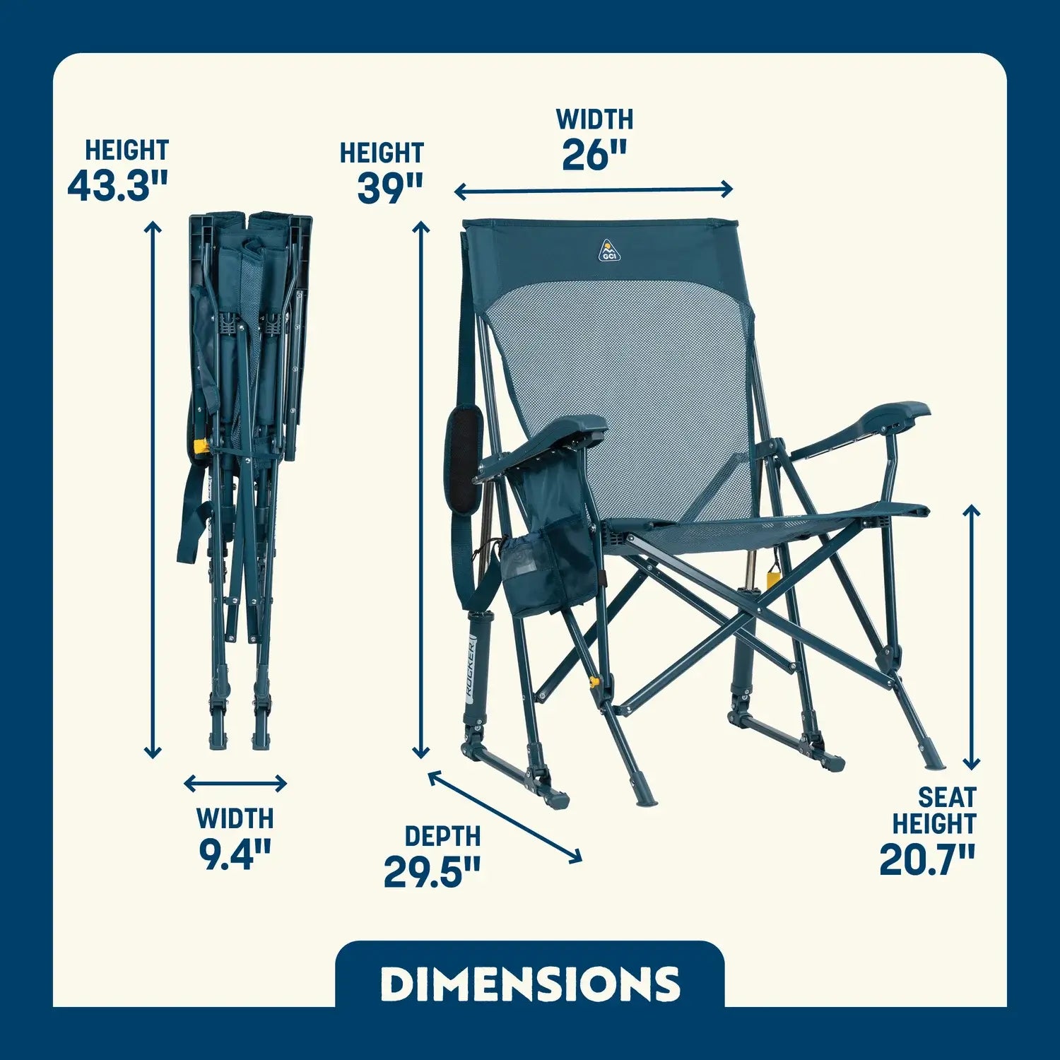 Heavy-Duty Freestyle BreezeRocker - Choice 504 - Freestyle Rocker Portable Outdoor Folding Chair Detail