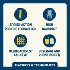 Heavy-Duty Freestyle BreezeRocker - Choice 504 - Freestyle Rocker Portable Outdoor Folding Chair Detail