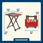 Portable Staging Compact Camp Table 20 - USA Anniversary Deluxe - Choice 757 - Master Outdoor Kitchen Station for Tailgating & BBQ Detail