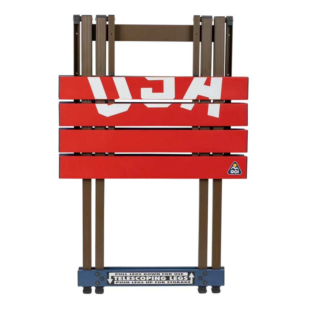 Portable Staging Compact Camp Table 20 - USA Anniversary Deluxe - Choice 757 - Master Outdoor Kitchen Station for Tailgating & BBQ Detail