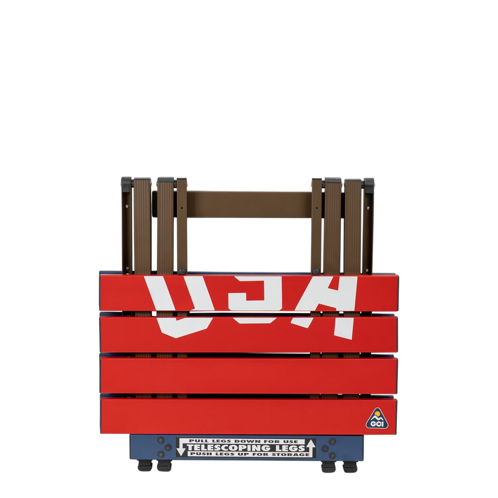 Portable Staging Compact Camp Table 20 - USA Anniversary Deluxe - Choice 757 - Master Outdoor Kitchen Station for Tailgating & BBQ Detail
