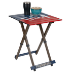 Portable Staging Compact Camp Table 20 - USA Anniversary Deluxe - Choice 757 - Master Outdoor Kitchen Station for Tailgating & BBQ Detail