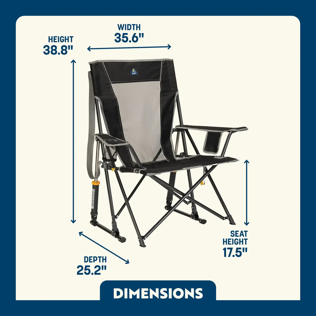Smooth Motion Comfort Pro Rocker - Choice 375 - Freestyle Rocker Portable Outdoor Folding Chair Detail