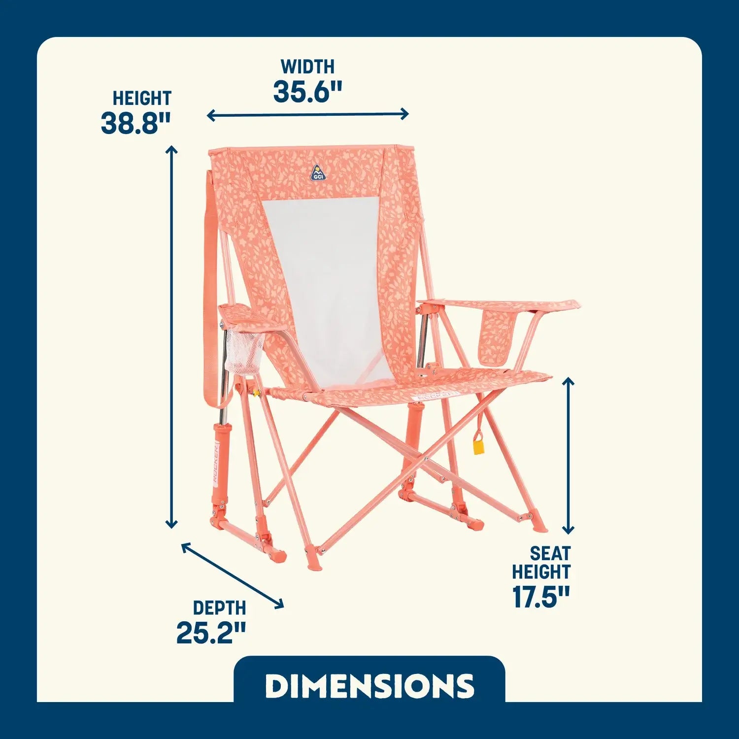 Smooth Motion Comfort Pro Rocker - Choice 375 - Freestyle Rocker Portable Outdoor Folding Chair Detail