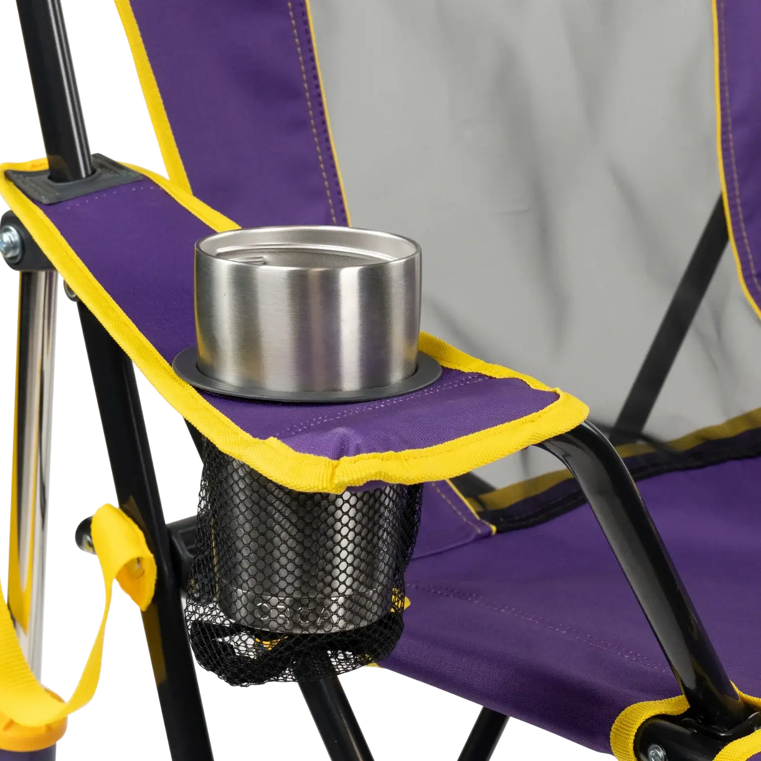 Patented Spring-Action College Comfort Pro Rocker - LSU Tigers - Choice 880 - Patented Spring-Action Rocking Chair for Camping Detail